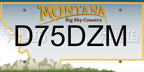 D75DZM Montana License Plate
