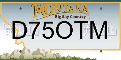 D75OTM Montana License Plate