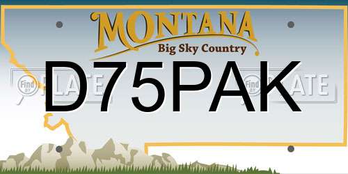 D75PAK Montana License Plate