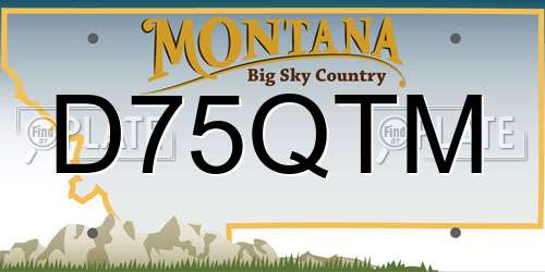 D75QTM Montana License Plate