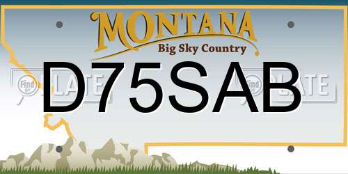 D75SAB Montana License Plate