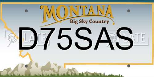 D75SAS Montana License Plate