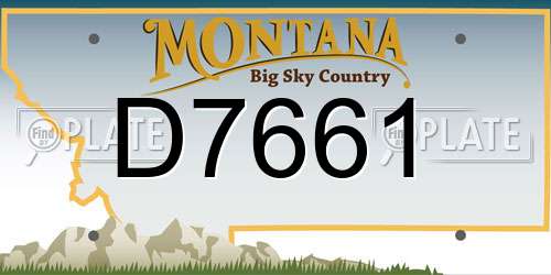 D7661 Montana License Plate