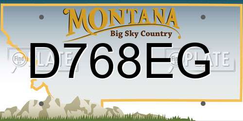 D768EG Montana License Plate
