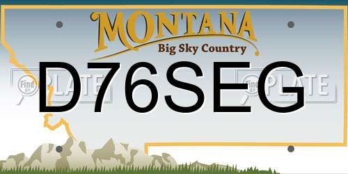 D76SEG Montana License Plate