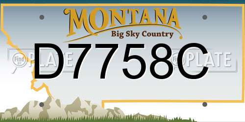 D7758C Montana License Plate