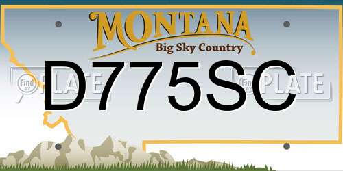 D775SC Montana License Plate
