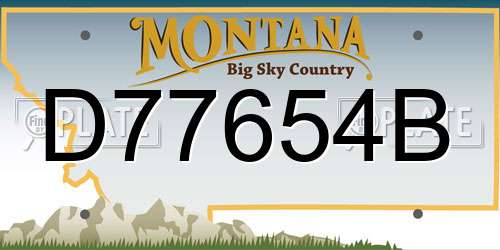 D77654B Montana License Plate