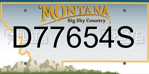 D77654S Montana License Plate