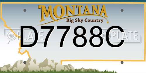 D7788C Montana License Plate