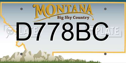 D778BC Montana License Plate