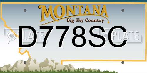 D778SC Montana License Plate