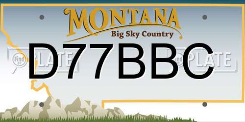 D77BBC Montana License Plate
