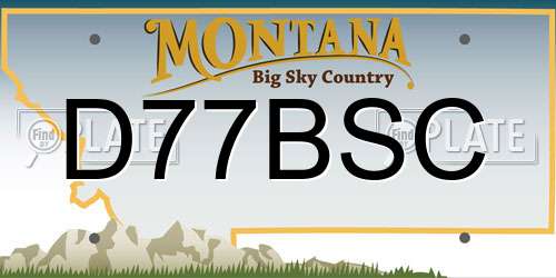 D77BSC Montana License Plate