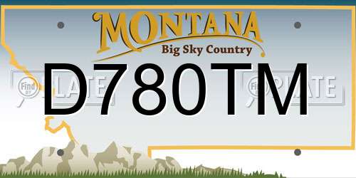 D780TM Montana License Plate