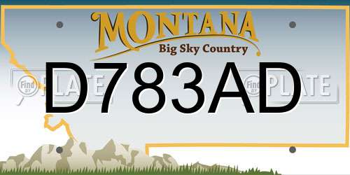 D783AD Montana License Plate
