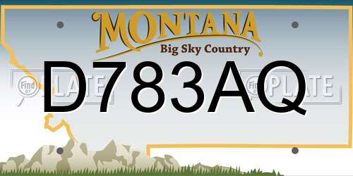D783AQ Montana License Plate