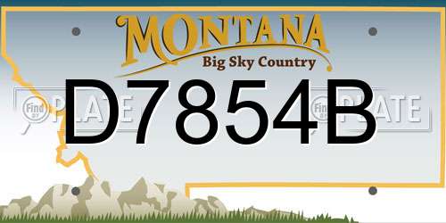 D7854B Montana License Plate