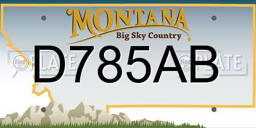 D785AB Montana License Plate