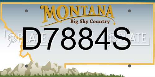 D7884S Montana License Plate