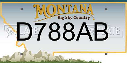 D788AB Montana License Plate