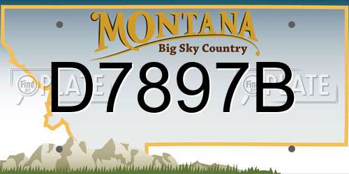 D7897B Montana License Plate