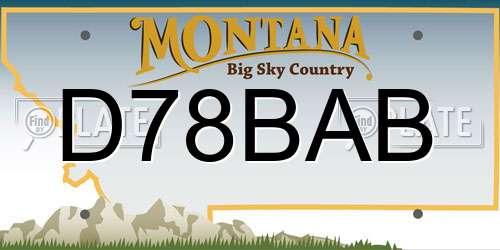 D78BAB Montana License Plate