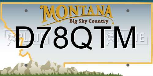 D78QTM Montana License Plate