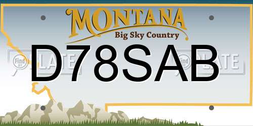 D78SAB Montana License Plate