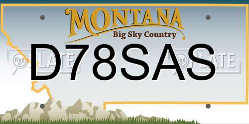 D78SAS Montana License Plate