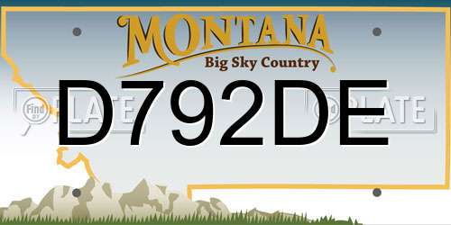 D792DE Montana License Plate