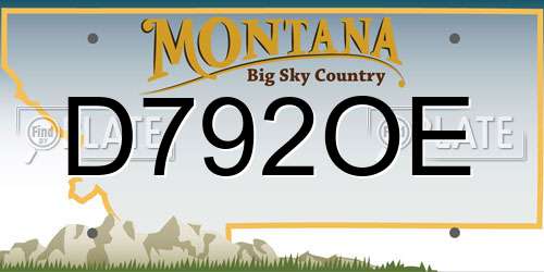 D792OE Montana License Plate