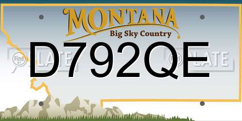 D792QE Montana License Plate