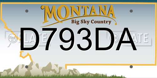 D793DA Montana License Plate