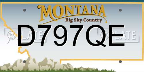 D797QE Montana License Plate