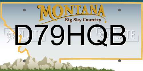 D79HQB Montana License Plate