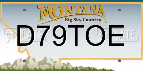 D79TOE Montana License Plate