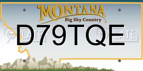 D79TQE Montana License Plate