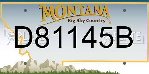 D81145B Montana License Plate