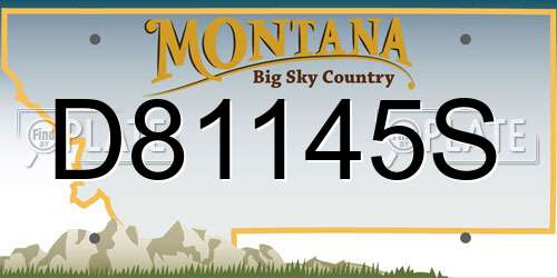 D81145S Montana License Plate
