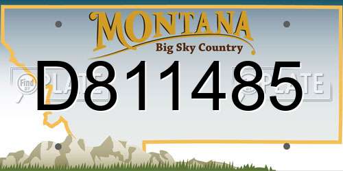 D811485 Montana License Plate