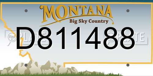 D811488 Montana License Plate