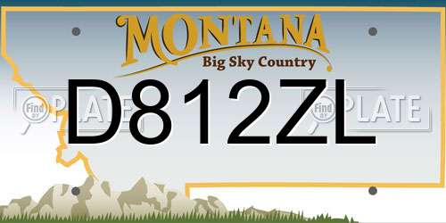 D812ZL Montana License Plate