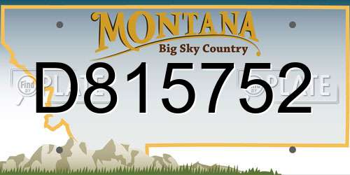 D815752 Montana License Plate