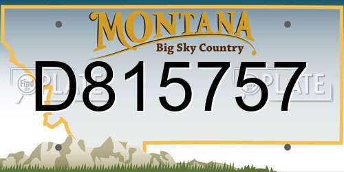 D815757 Montana License Plate