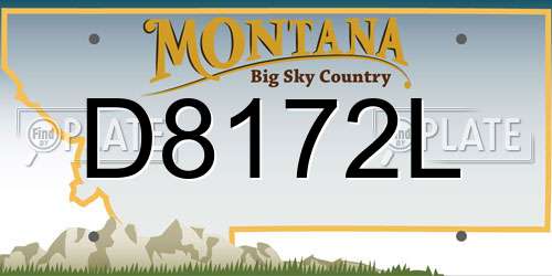 D8172L Montana License Plate
