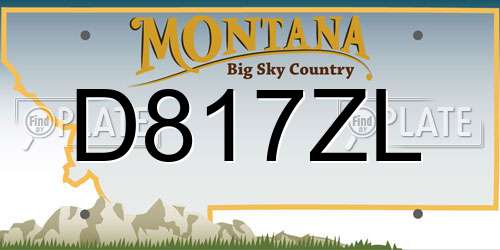 D817ZL Montana License Plate
