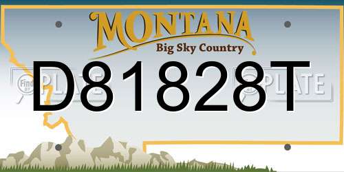 D81828T Montana License Plate