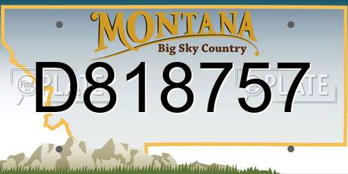 D818757 Montana License Plate