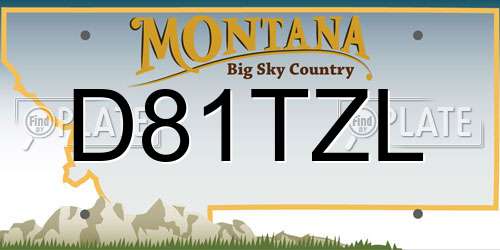 D81TZL Montana License Plate